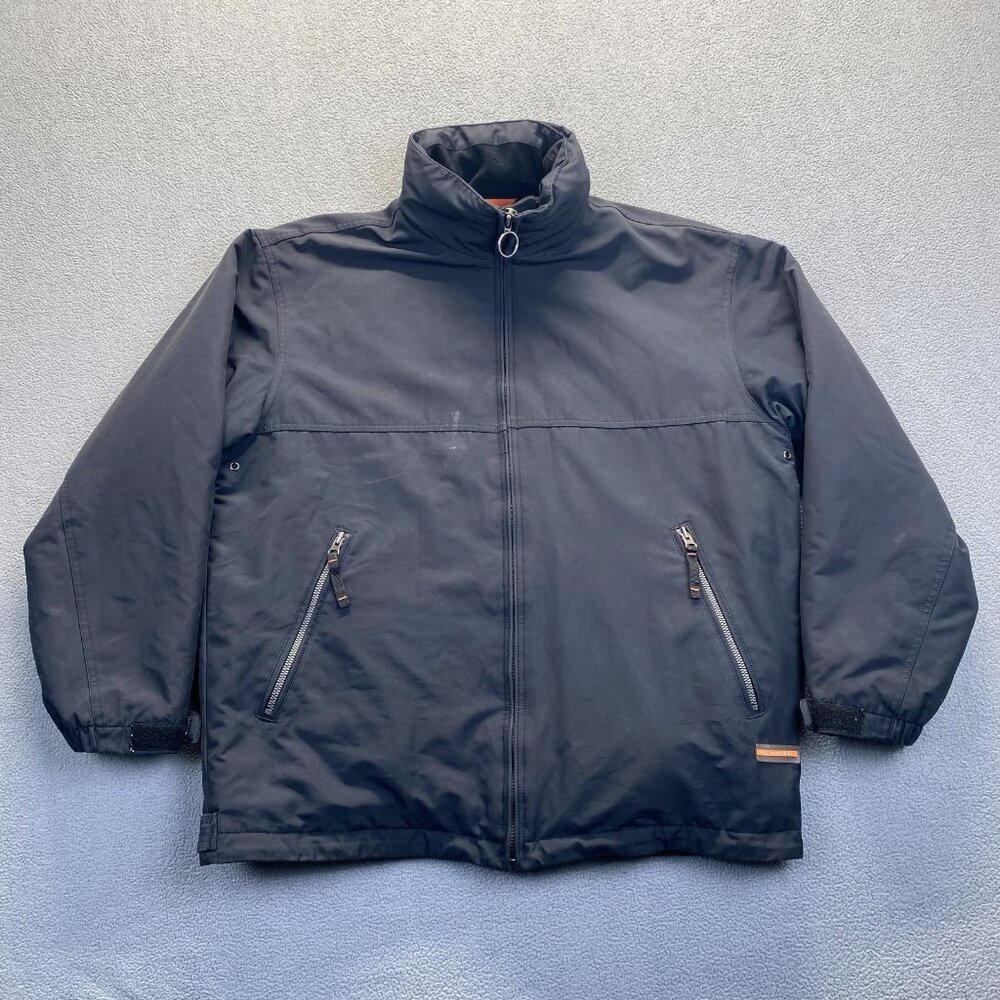 Weatherproof Black Zip-Front Fleece-Lined Soft Shell Jacket w/Hood Men's‎  M